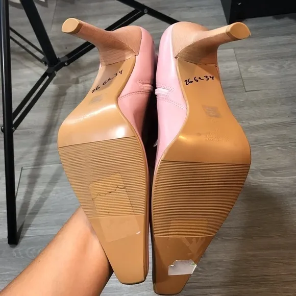 BP NEW Mauve Leather Square Toe Lace Up Heel Boots