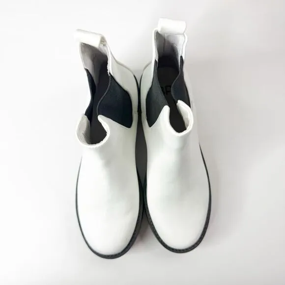 BP. Women's White Chelsea Platform Lug Sole Boots Chunky | Size 6