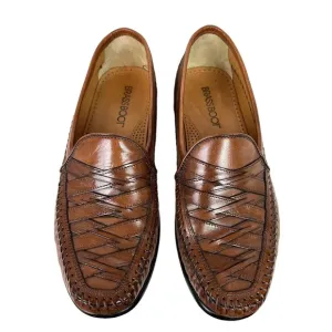Brass Boot Loafer  Men's Size 8  Brown Leather Dress Shoes Walking Slip-ons