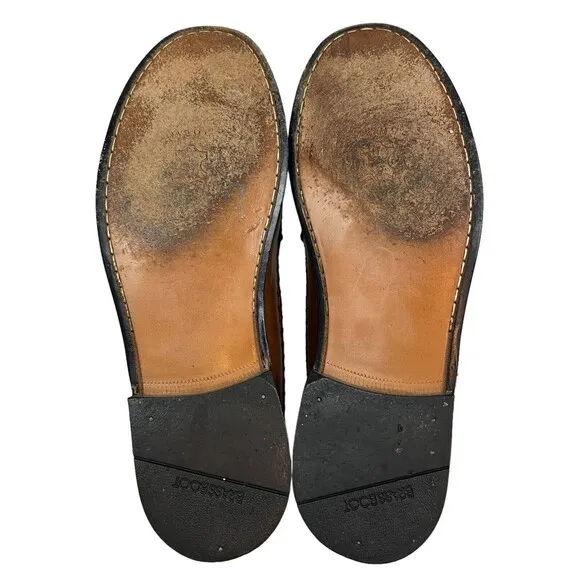Brass Boot Loafer  Men's Size 8  Brown Leather Dress Shoes Walking Slip-ons