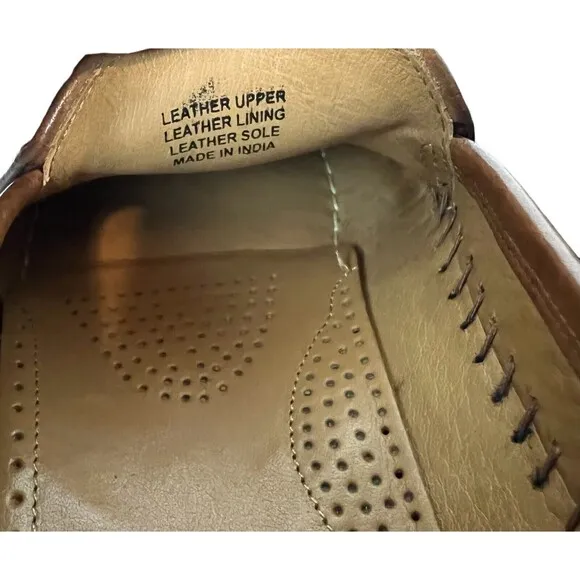 Brass Boot Loafer  Men's Size 8  Brown Leather Dress Shoes Walking Slip-ons