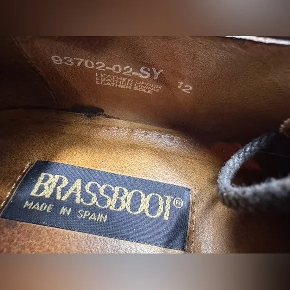 Brassboot Men's Brown Leather Croc Embossed Dress Shoes Size 12