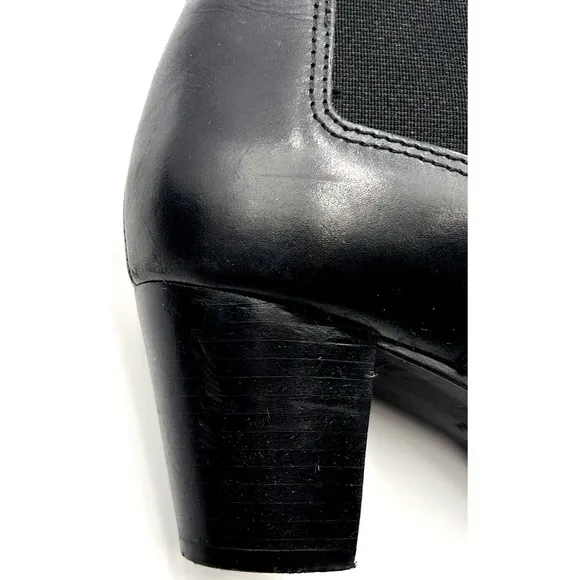 Brighton Boots Woven Leather Women Size 7.5 Medium Black Corporate Scandy Goth