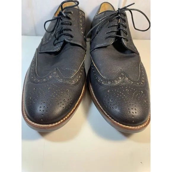 Brogue Wingtip Dress Shoes Cole Haan 9 1/2 M -Pebbled Leather -Men's EUC