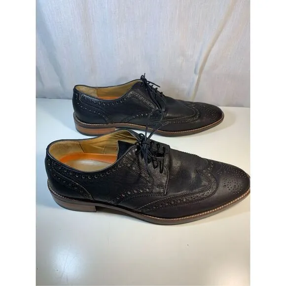 Brogue Wingtip Dress Shoes Cole Haan 9 1/2 M -Pebbled Leather -Men's EUC