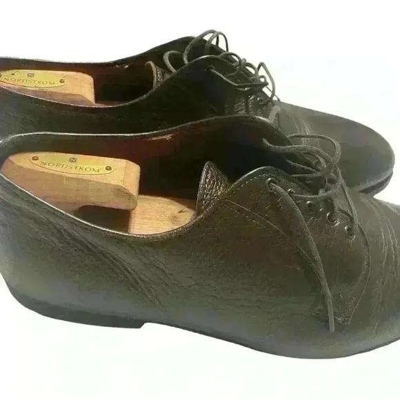 Brooks Brothers &quot;Commando&quot; Men 13 Brown Pebble Grain Leather Dress Shoe Oxford