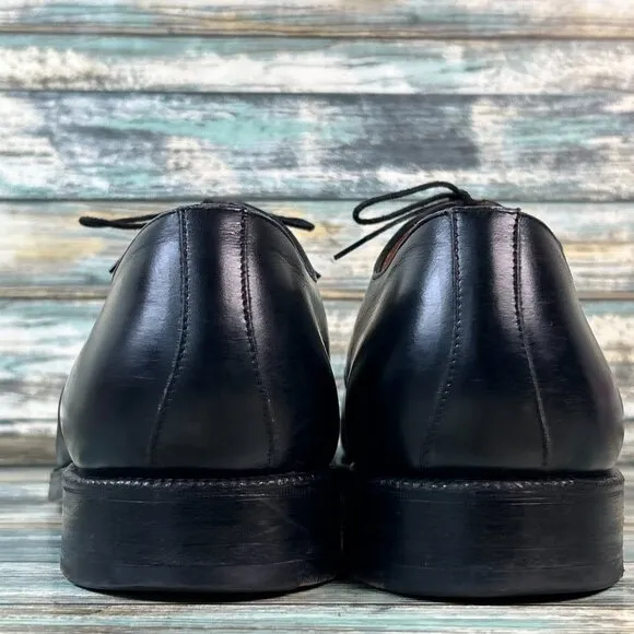 Brooks Brothers Peal &amp; Co C&amp;J Oxford Shoes Mens 12D Dress Cap Toe Black Leather