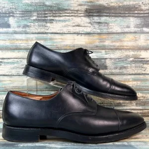 Brooks Brothers Peal &amp; Co C&amp;J Oxford Shoes Mens 12D Dress Cap Toe Black Leather
