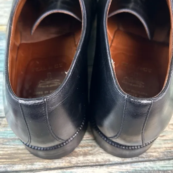 Brooks Brothers Peal &amp; Co C&amp;J Oxford Shoes Mens 12D Dress Cap Toe Black Leather
