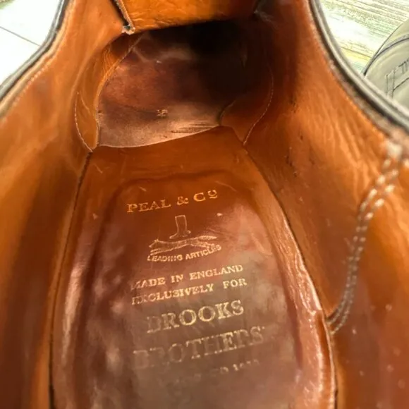 Brooks Brothers Peal &amp; Co C&amp;J Oxford Shoes Mens 12D Dress Cap Toe Black Leather