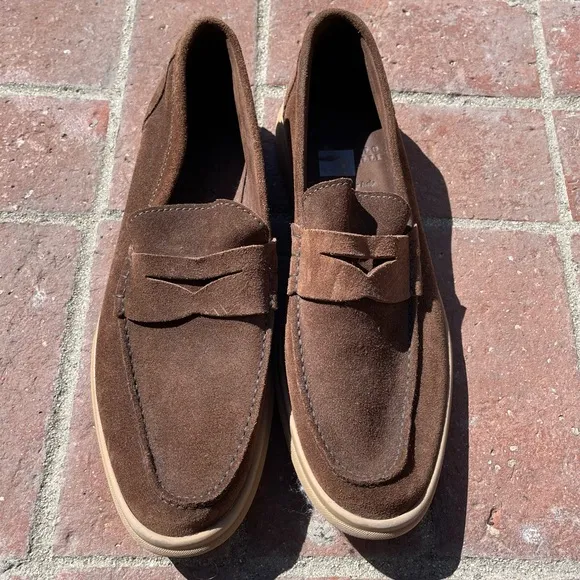 Brunello Cucinelli Brown Suede Penny Loafers/ Drivers size 45