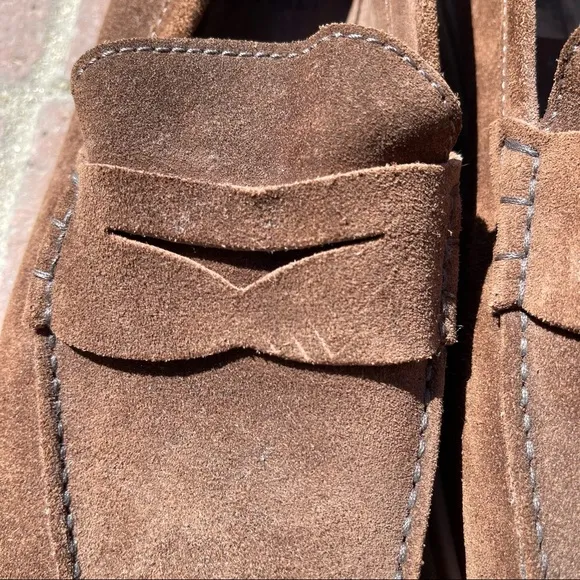 Brunello Cucinelli Brown Suede Penny Loafers/ Drivers size 45
