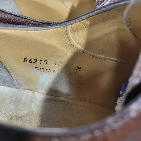 Bruno Magli Edgar Men’s Size 10M US Brown Leather Dress Oxford Shoes 86210