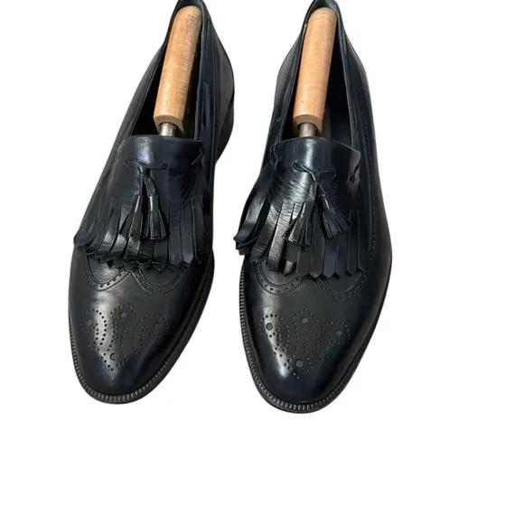 Bruno Magli Handmade in Italy Leather Wingtip Tassel Classic Loafers Size 9.5 N