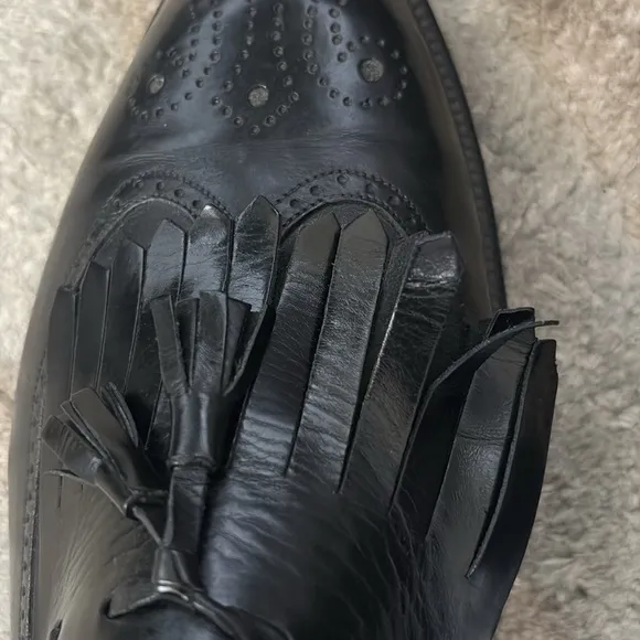 Bruno Magli Handmade in Italy Leather Wingtip Tassel Classic Loafers Size 9.5 N