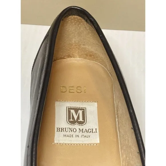 Bruno Magli Men’s Desi 82010 sz 8.5 M Dress Shoes Black Leather Made In Italy