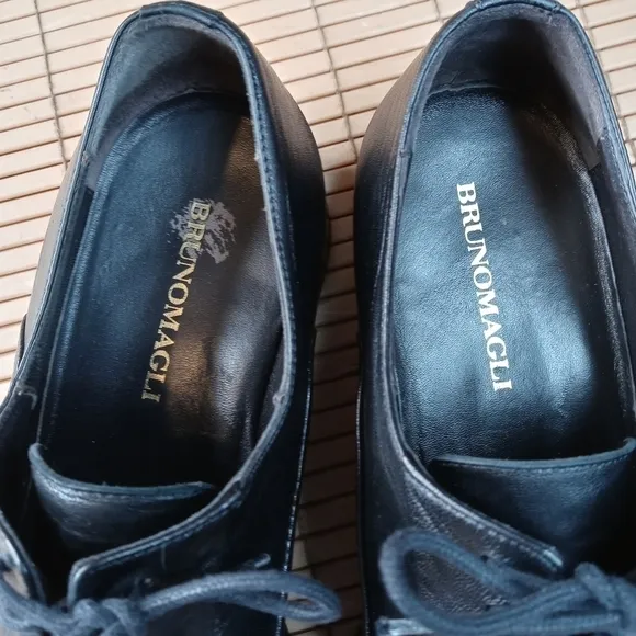 BRUNO MAGLI Mens Dress Shoes Soft Black Leather Italian Cap Toe Oxfords Sz 9.5M.