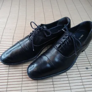 BRUNO MAGLI Mens Dress Shoes Soft Black Leather Italian Cap Toe Oxfords Sz 9.5M.
