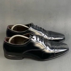 Bruno Magli Varese Cap Toe BLACK Leather shoes Hand Made in Italy Men's 8