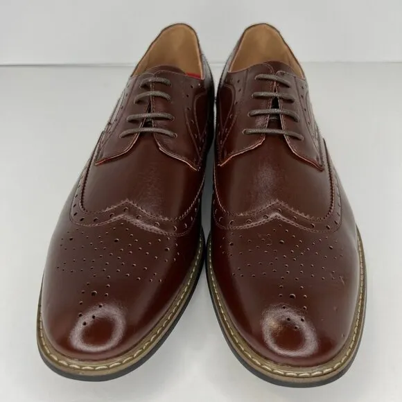 Bruno Marc Mens  Italy Prince Brown Oxford Lace Wingtip Size 13 Dress Shoes
