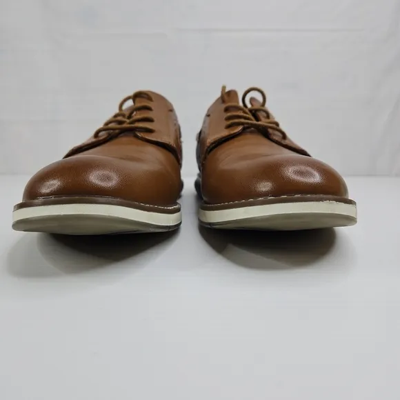 Bruno Marc Mens Oxford Dress Shoes Lace Up Cognac Brown Size 6 Unisex Prom Party