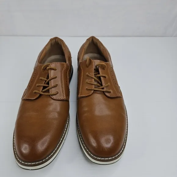 Bruno Marc Mens Oxford Dress Shoes Lace Up Cognac Brown Size 6 Unisex Prom Party