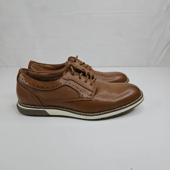 Bruno Marc Mens Oxford Dress Shoes Lace Up Cognac Brown Size 6 Unisex Prom Party