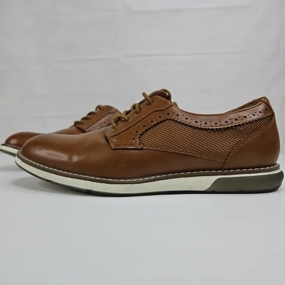 Bruno Marc Mens Oxford Dress Shoes Lace Up Cognac Brown Size 6 Unisex Prom Party