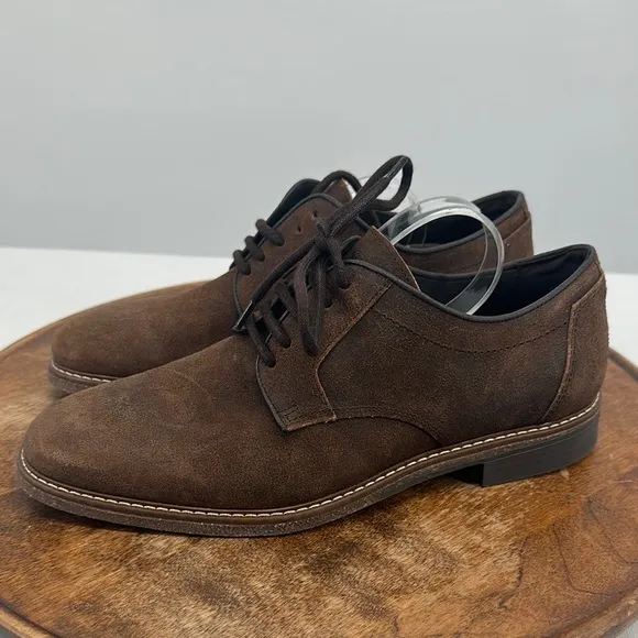 Brunomagli Shoes Mens 7 M Brown Leather Nubuck Lace Up Oxford Loafer Dress