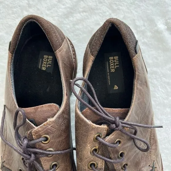 Bullboxer Brown Lace Up Mens Dress Derby Shoes 44