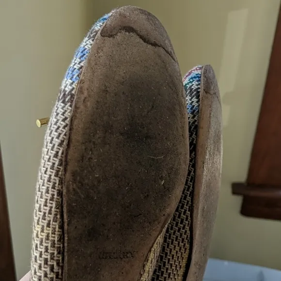 Burberry plaid wool ballet flats size 37