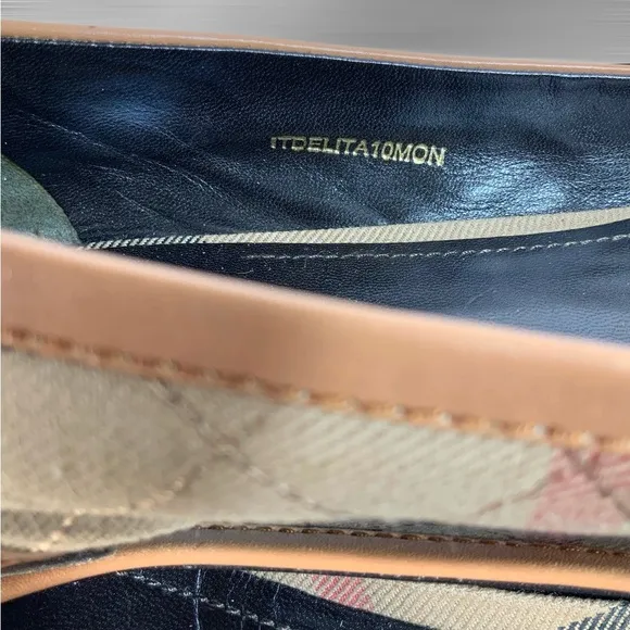 Burberry Quilted Novacheck Canvas with Leather Buckle Flat Shoes Size 39