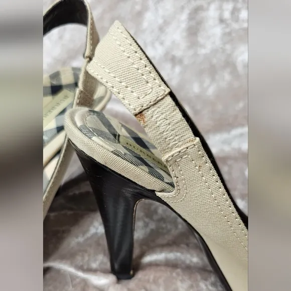 Burberry Women's Beige Peep-Toe Heels