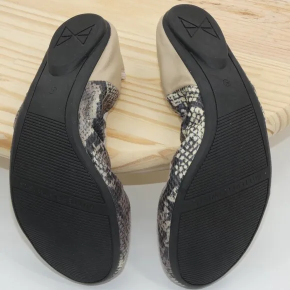 Butterfly Twists Vivienne Stone Snakeskin Print Memory Foam Ballet Flats Size 40