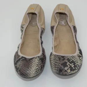 Butterfly Twists Vivienne Stone Snakeskin Print Memory Foam Ballet Flats Size 40