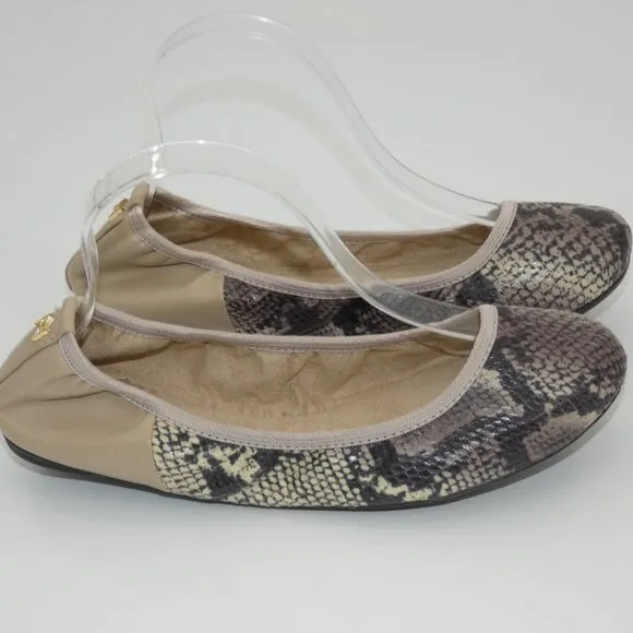 Butterfly Twists Vivienne Stone Snakeskin Print Memory Foam Ballet Flats Size 40