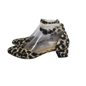 Cabi Kiki Leopard nimal print ankle strap block heels