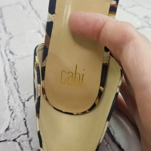 Cabi Kiki Leopard nimal print ankle strap block heels