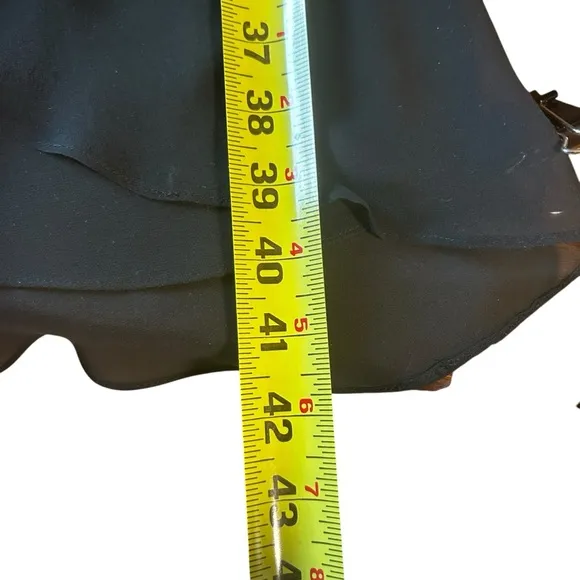 Cache high low Maxi Skirt 100 %SILK black sheer whimsigoth witchy womens size 8