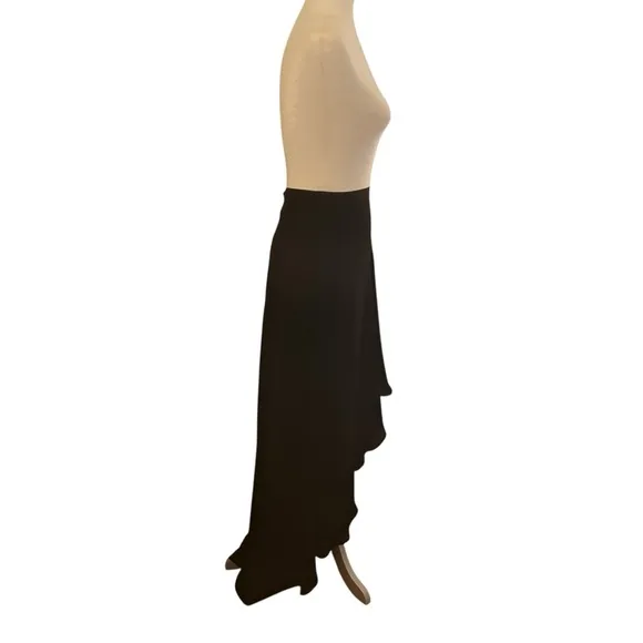 Cache high low Maxi Skirt 100 %SILK black sheer whimsigoth witchy womens size 8