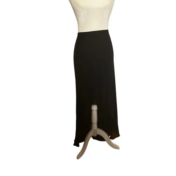 Cache high low Maxi Skirt 100 %SILK black sheer whimsigoth witchy womens size 8