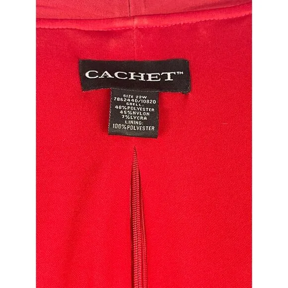 Cache Women's Holiday event dress jacket blazer, plus sz 22W, bright red, sequin
