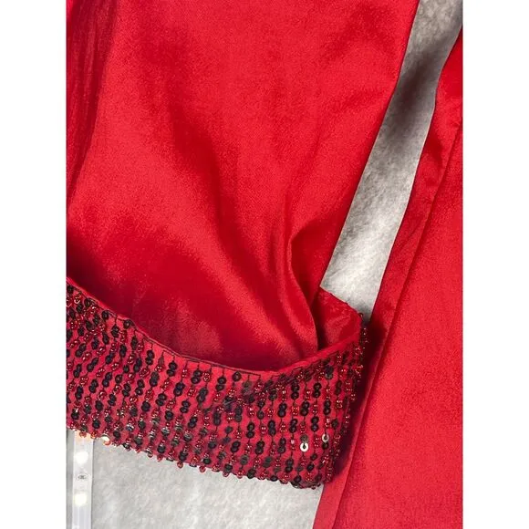 Cache Women's Holiday event dress jacket blazer, plus sz 22W, bright red, sequin