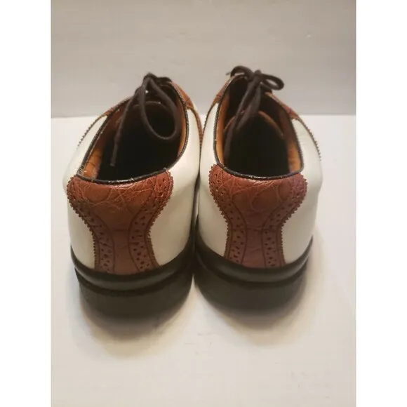 Callaway mens white and brown color block golf shoes size 10.5