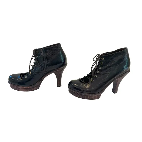 Calleen Cordero Tigo Leather and Wood Platform Boot