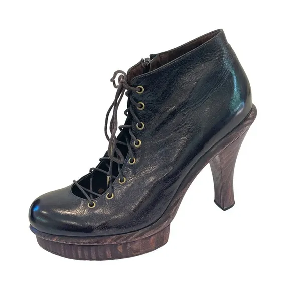 Calleen Cordero Tigo Leather and Wood Platform Boot