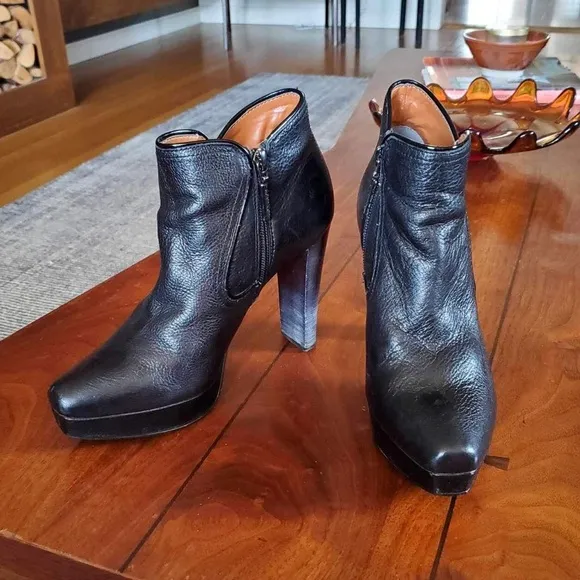 Calvin Klein Black Margo Bootie Platform Heel
