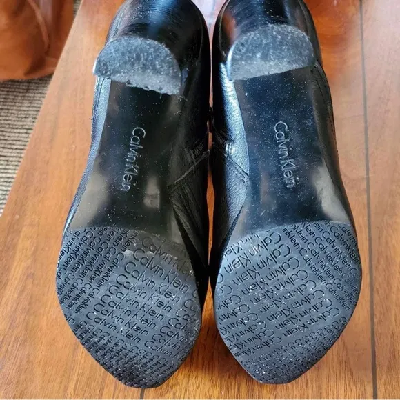 Calvin Klein Black Margo Bootie Platform Heel
