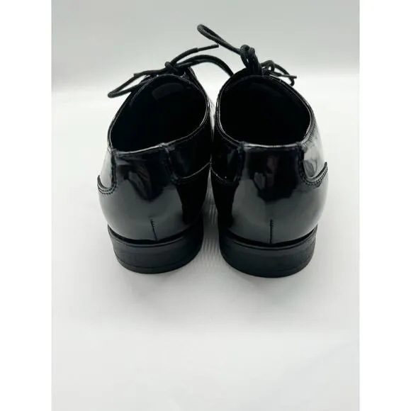 Calvin Klein Brodie Square Toe Black Patent Oxfords Dress Shoes Mens Size 8.5