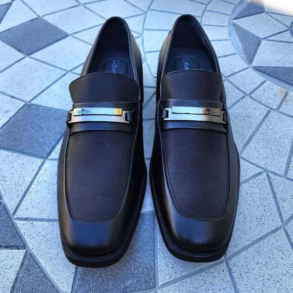 Calvin Klein Ernest Embossed Faux Leather Dress Shoes 10.5
